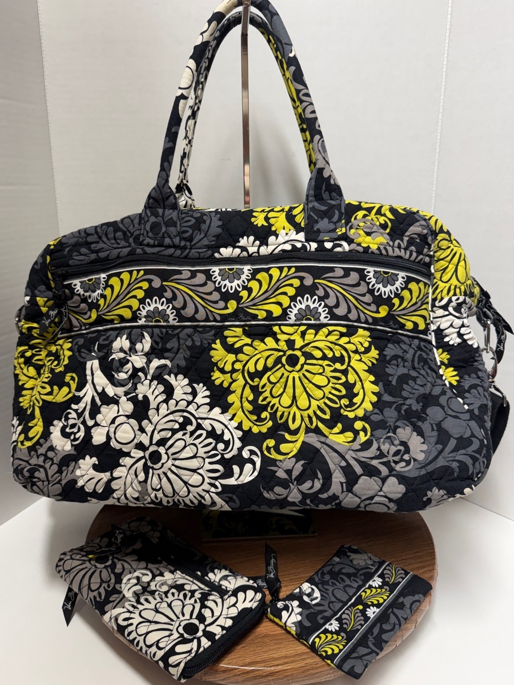 Vera Bradley Retired “Baroque” Duffle Overnight Weekender w Strap/Wallet/Purse